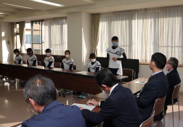 全国大会出場者激励会 令和3年3月26日 八幡中学校テニス部 郡上市 Gujo City